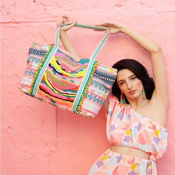 Multicolor Patterned Shoulder Bag - Picture 2 of 8